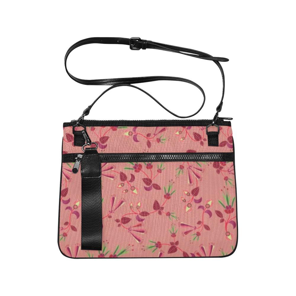 Swift Floral Peach Rouge Remix Slim Clutch Bag (Model 1668) Slim Clutch Bags (1668) e-joyer
