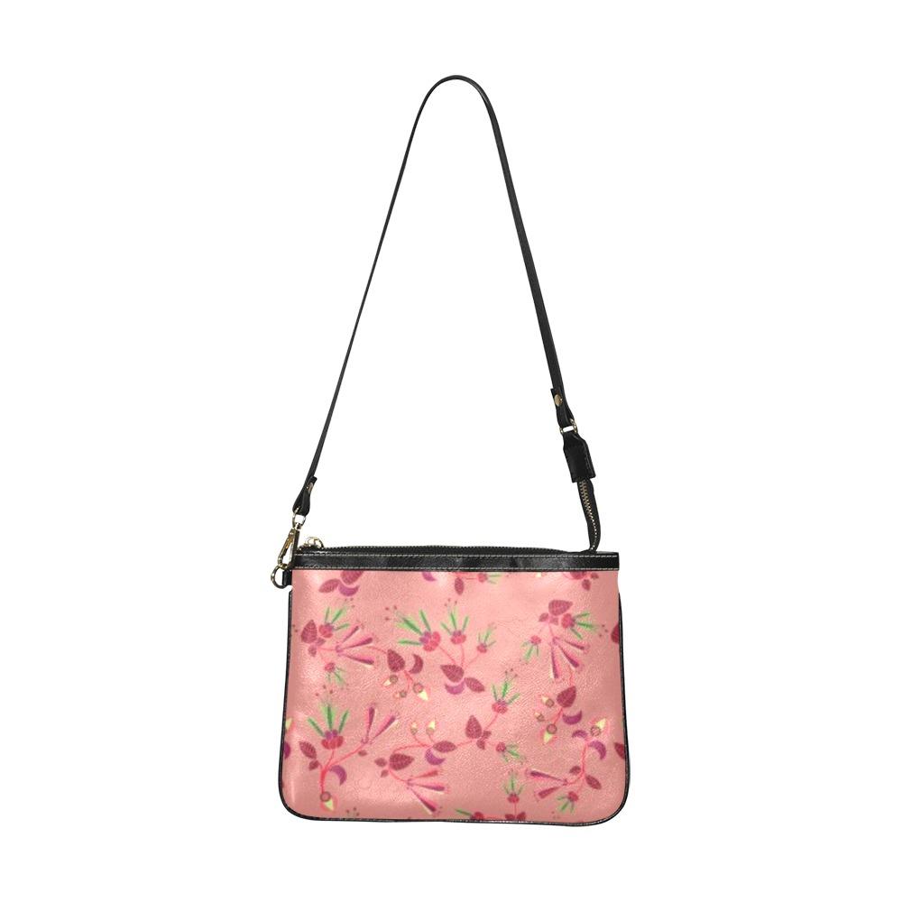 Swift Floral Peach Rouge Remix Small Shoulder Bag (Model 1710) Small Shoulder Bag (1710) e-joyer