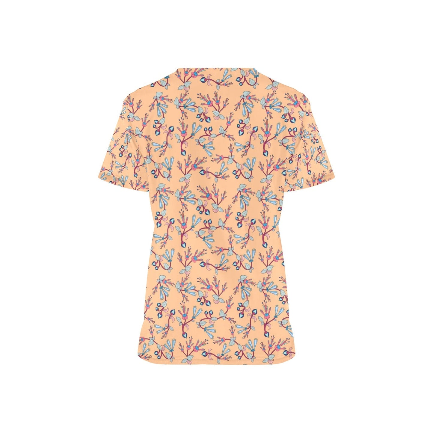 Swift Floral Peache All Over Print Scrub Top Scrub Top e-joyer