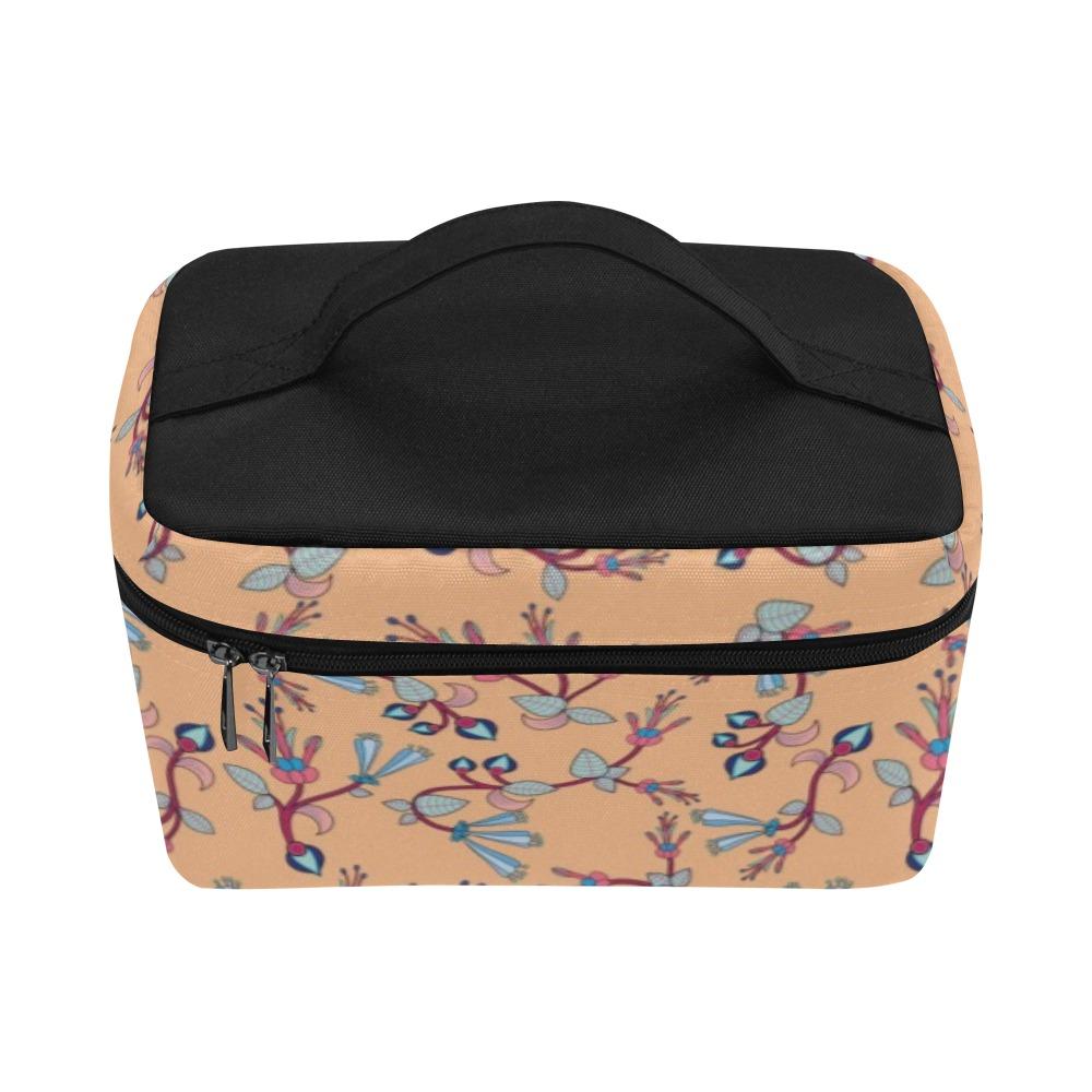 Swift Floral Peache Cosmetic Bag/Large (Model 1658) bag e-joyer