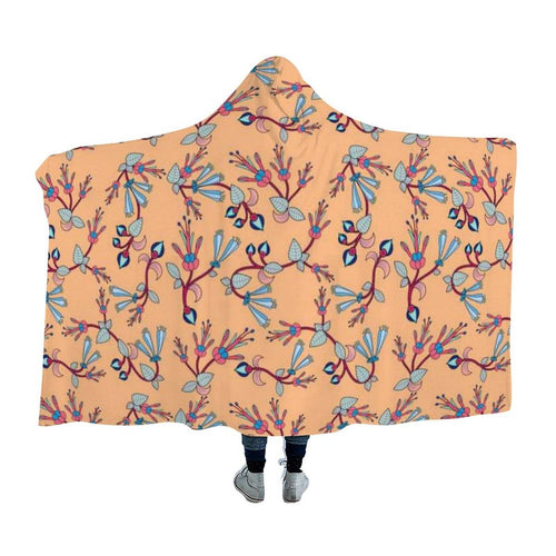 Swift Floral Peache Hooded Blanket blanket 49 Dzine 