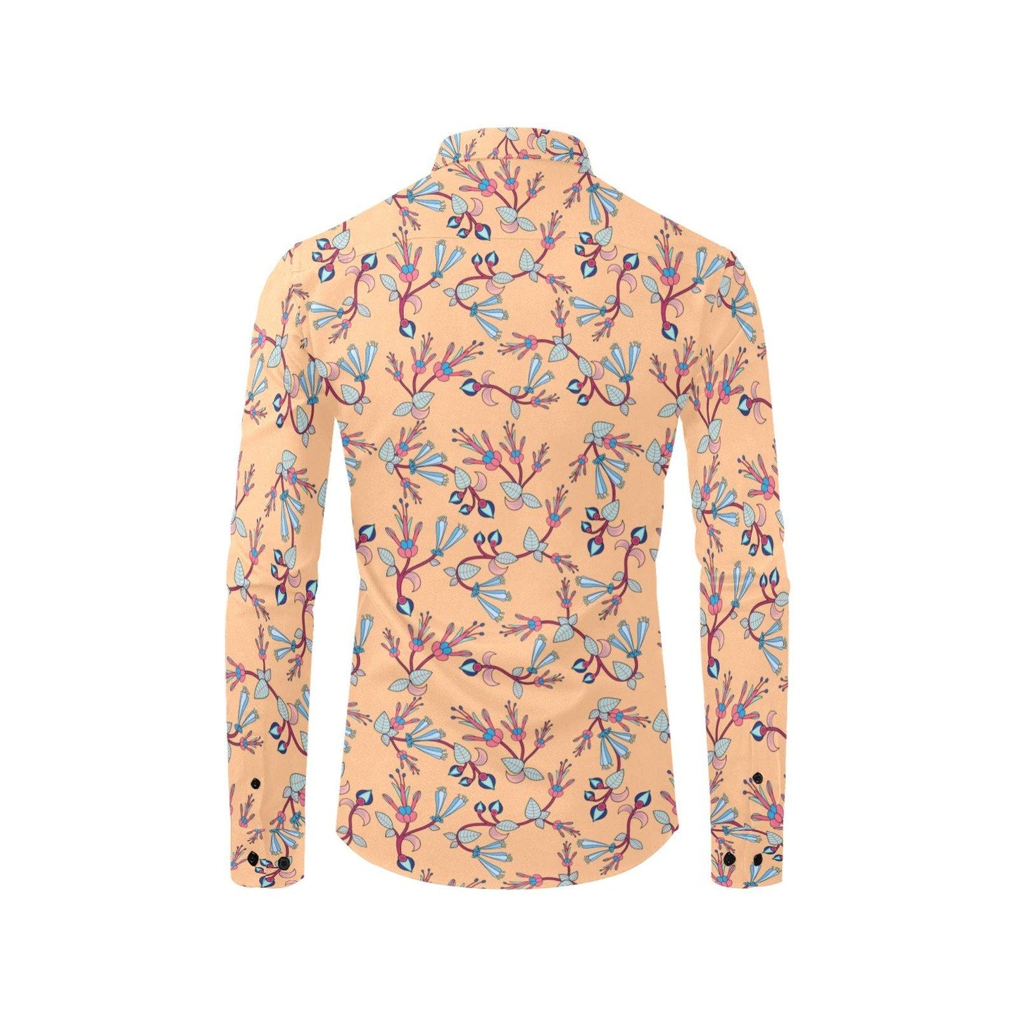 Swift Floral Peache Men's All Over Print Casual Dress Shirt (Model T61) Men's Dress Shirt (T61) e-joyer