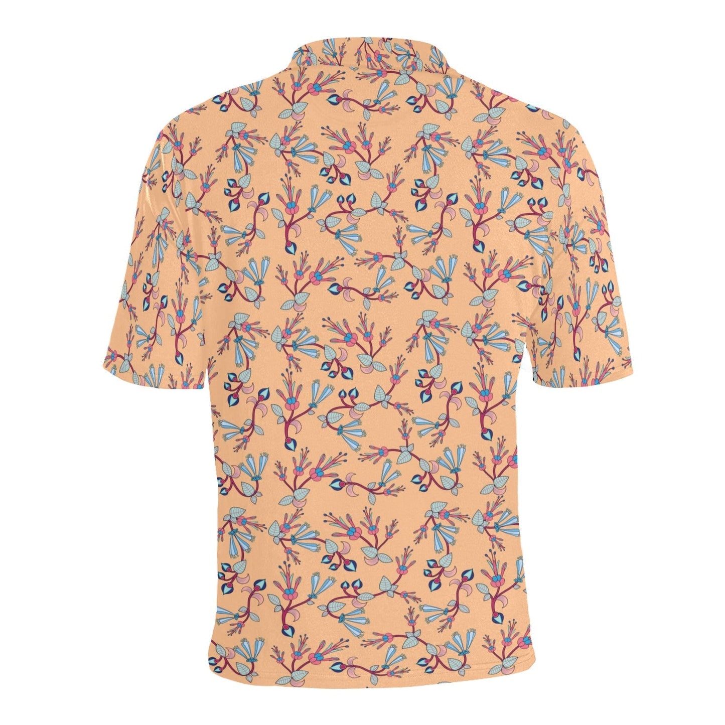 Swift Floral Peache Men's All Over Print Polo Shirt (Model T55) Men's Polo Shirt (Model T55) e-joyer