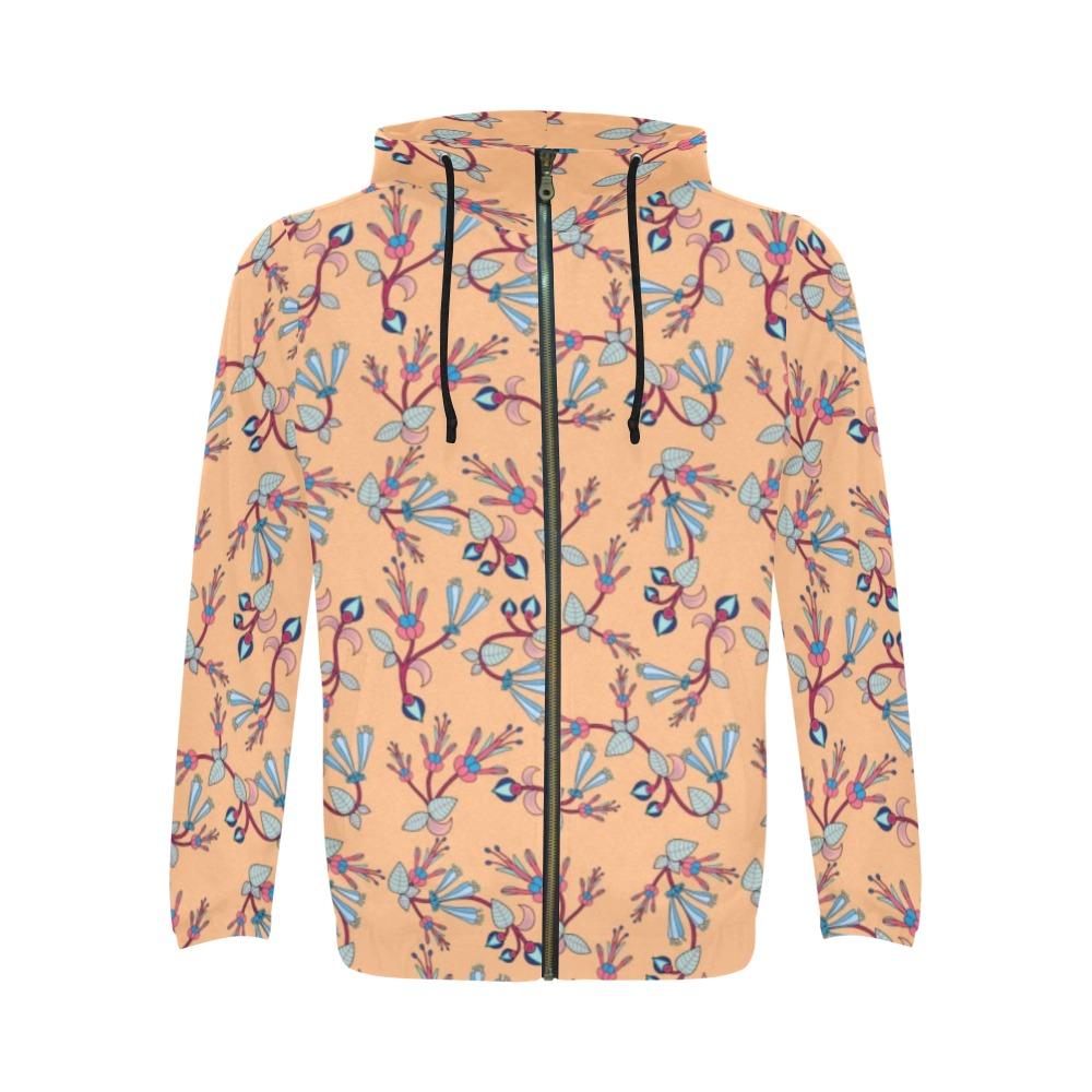 Swift Floral Peache Zip Hoodie by 49 Dzine
