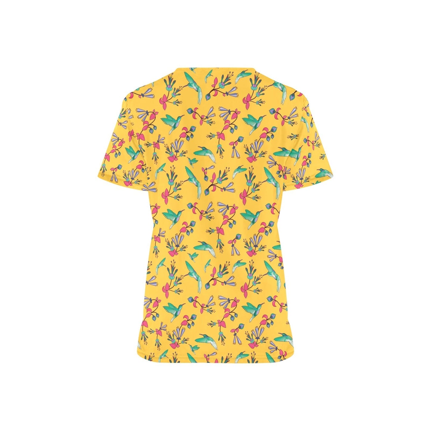 Swift Pastel Yellow All Over Print Scrub Top Scrub Top e-joyer
