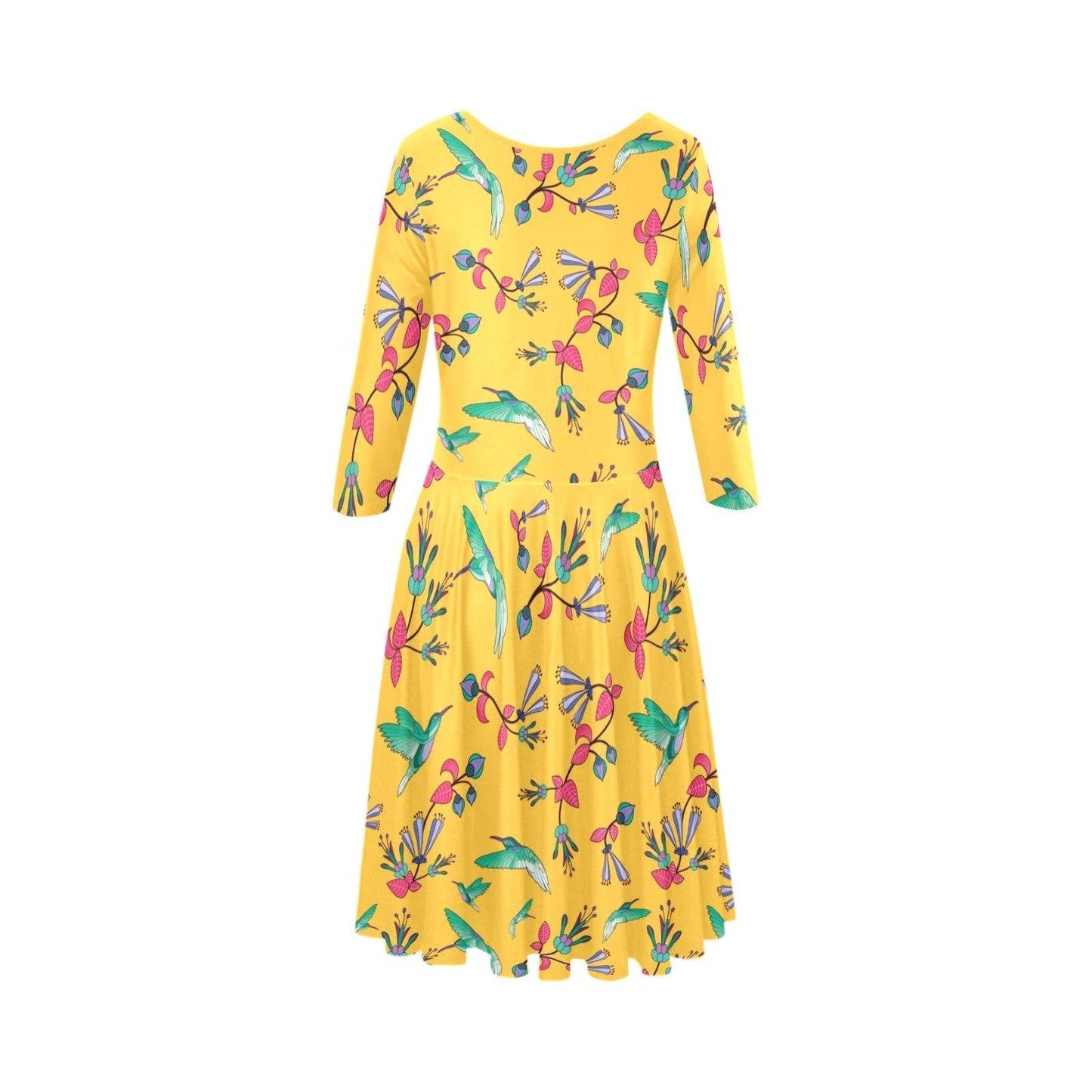 Swift Pastel Yellow Tethys Half-Sleeve Skater Dress(Model D20) Tethys Half-Sleeve Skater Dress (D20) e-joyer