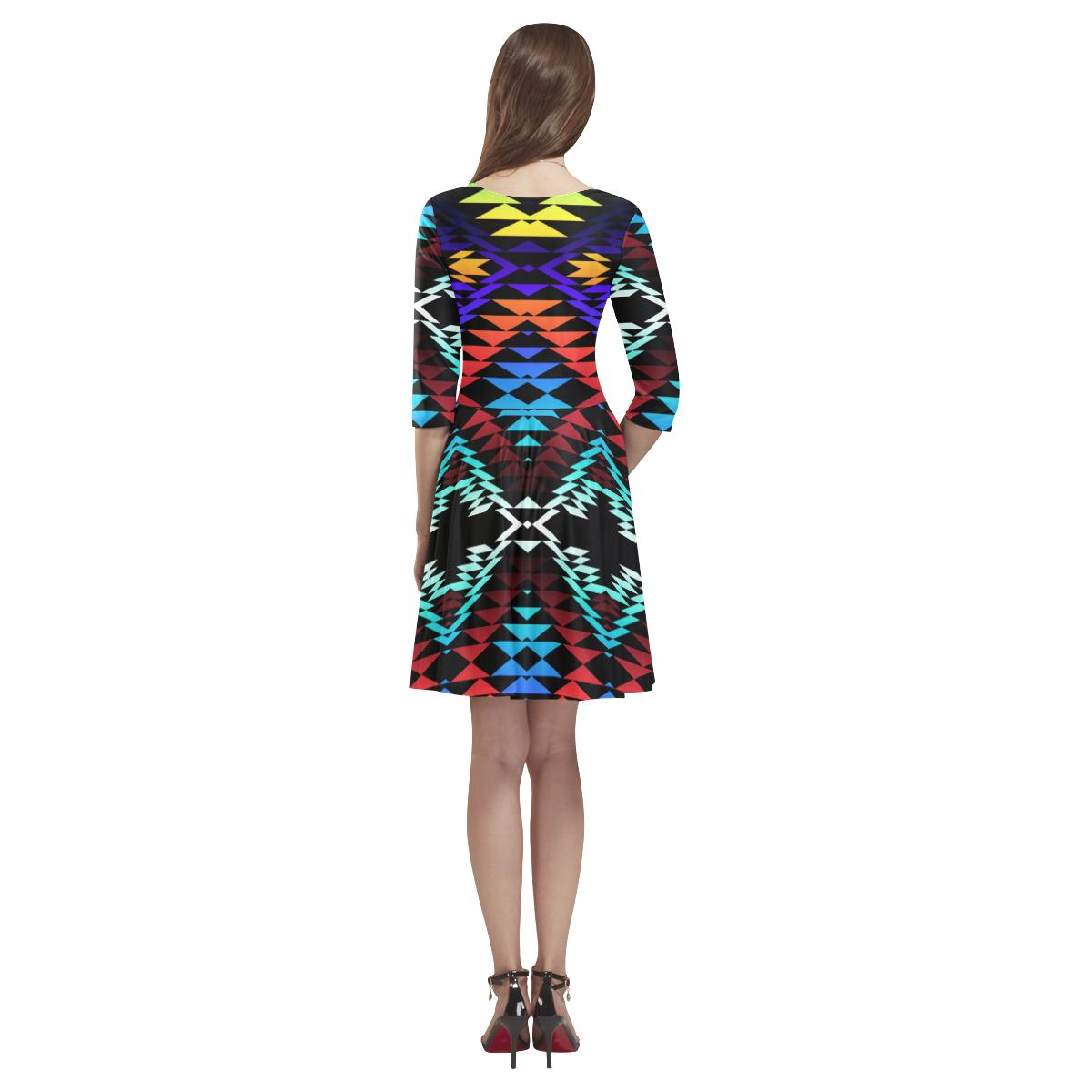 Taos Morning and Midnight Tethys Half-Sleeve Skater Dress(Model D20) Tethys Half-Sleeve Skater Dress (D20) e-joyer