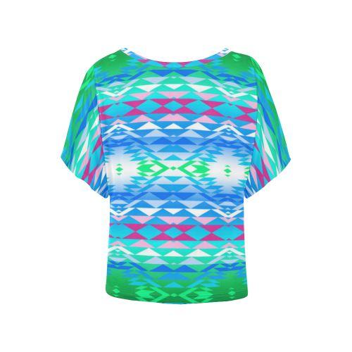 Taos Powwow 150 Women's Batwing-Sleeved Blouse T shirt (Model T44) Women's Batwing-Sleeved Blouse T shirt (T44) e-joyer