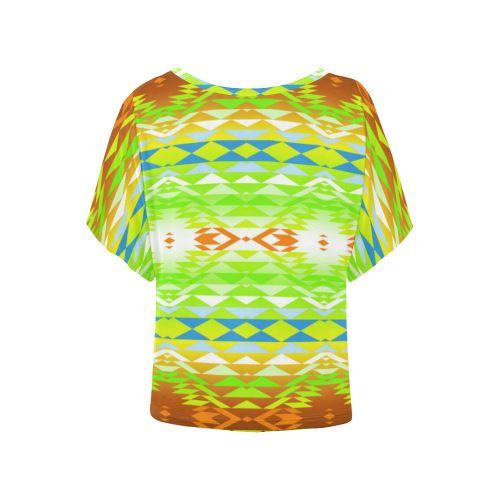 Taos Powwow 30 Women's Batwing-Sleeved Blouse T shirt (Model T44) Women's Batwing-Sleeved Blouse T shirt (T44) e-joyer