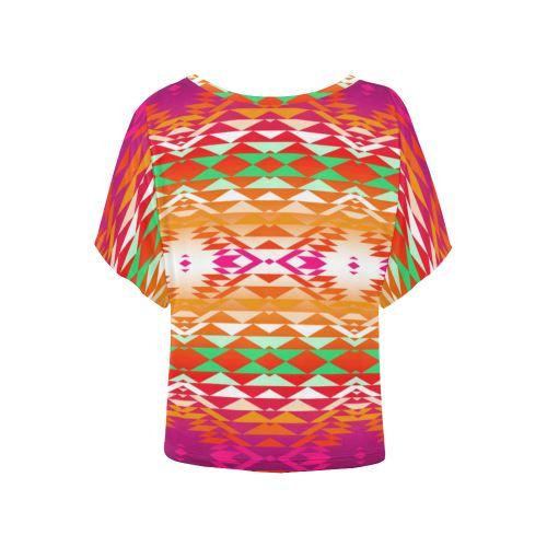 Taos Powwow 330 Women's Batwing-Sleeved Blouse T shirt (Model T44) Women's Batwing-Sleeved Blouse T shirt (T44) e-joyer