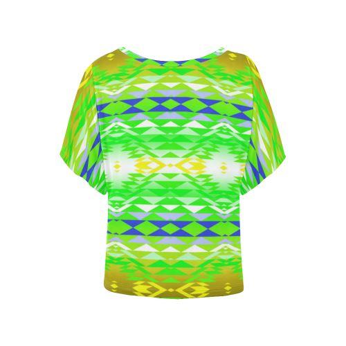 Taos Powwow 60 Women's Batwing-Sleeved Blouse T shirt (Model T44) Women's Batwing-Sleeved Blouse T shirt (T44) e-joyer