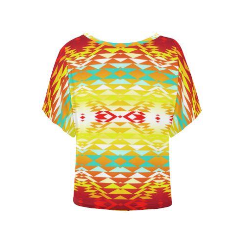 Taos Powwow Women's Batwing-Sleeved Blouse T shirt (Model T44) Women's Batwing-Sleeved Blouse T shirt (T44) e-joyer