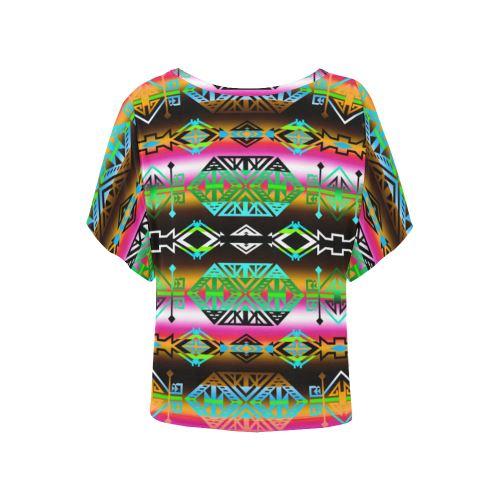 Trade Route North Women's Batwing-Sleeved Blouse T shirt (Model T44) Women's Batwing-Sleeved Blouse T shirt (T44) e-joyer