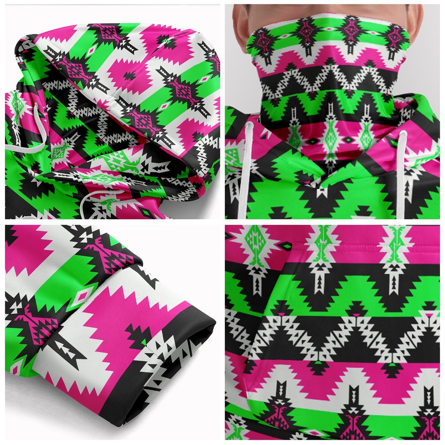 Two Spirit Ceremony Hoodie with Face Cover 49 Dzine