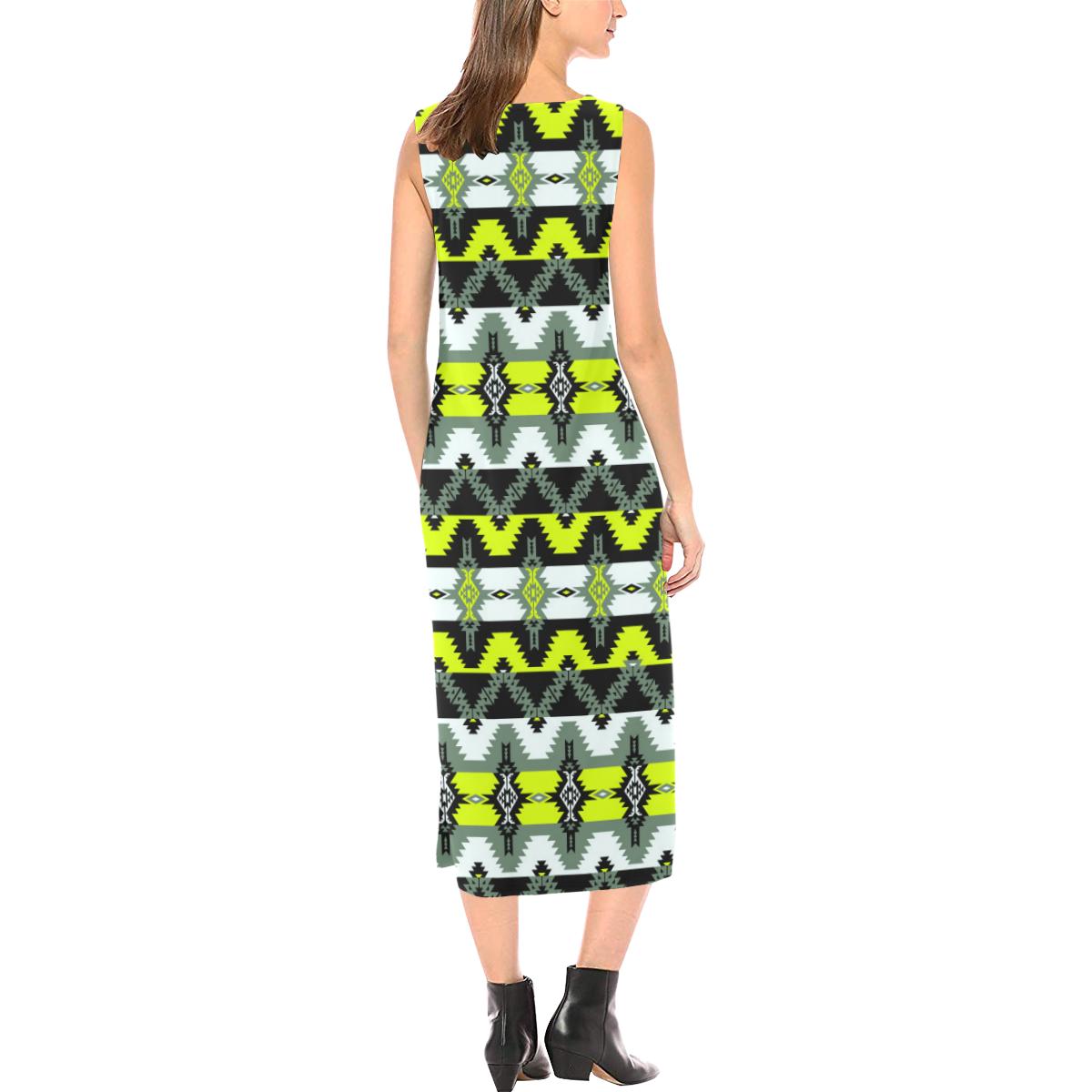 Two Spirit Medicine Phaedra Sleeveless Open Fork Long Dress (Model D08) dress e-joyer