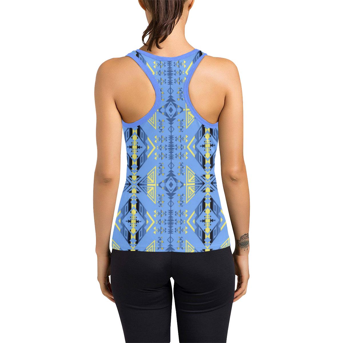 Upstream Expedition Blue Ridge Women's Racerback Tank Top (Model T60) Racerback Tank Top (T60) e-joyer