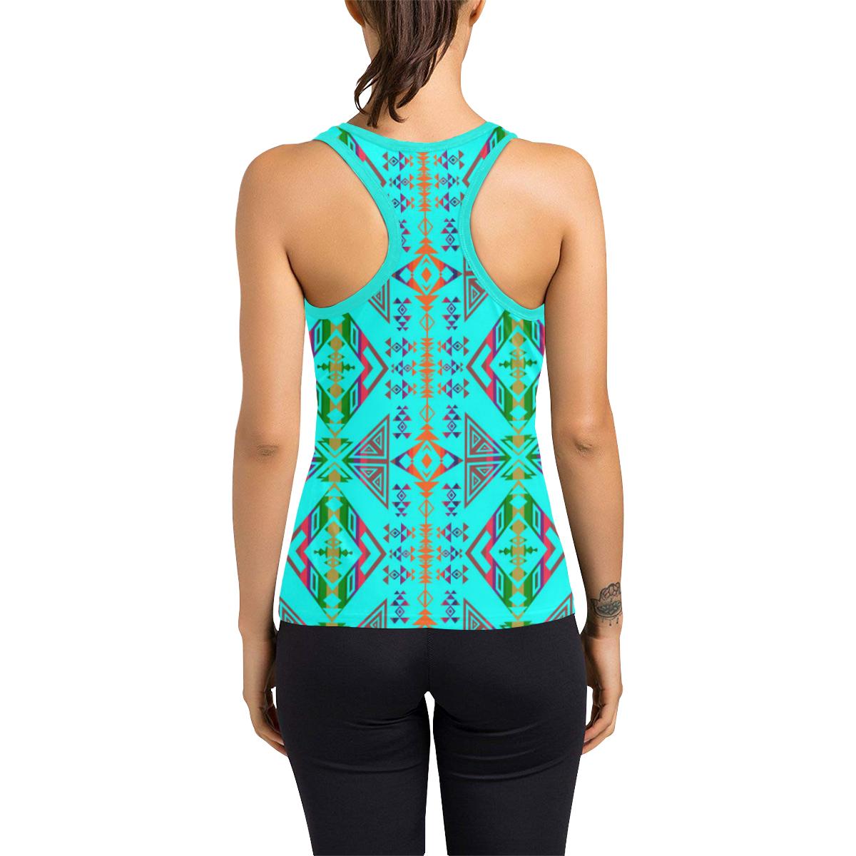Upstream Expedition Noon Day Sky Women's Racerback Tank Top (Model T60) Racerback Tank Top (T60) e-joyer