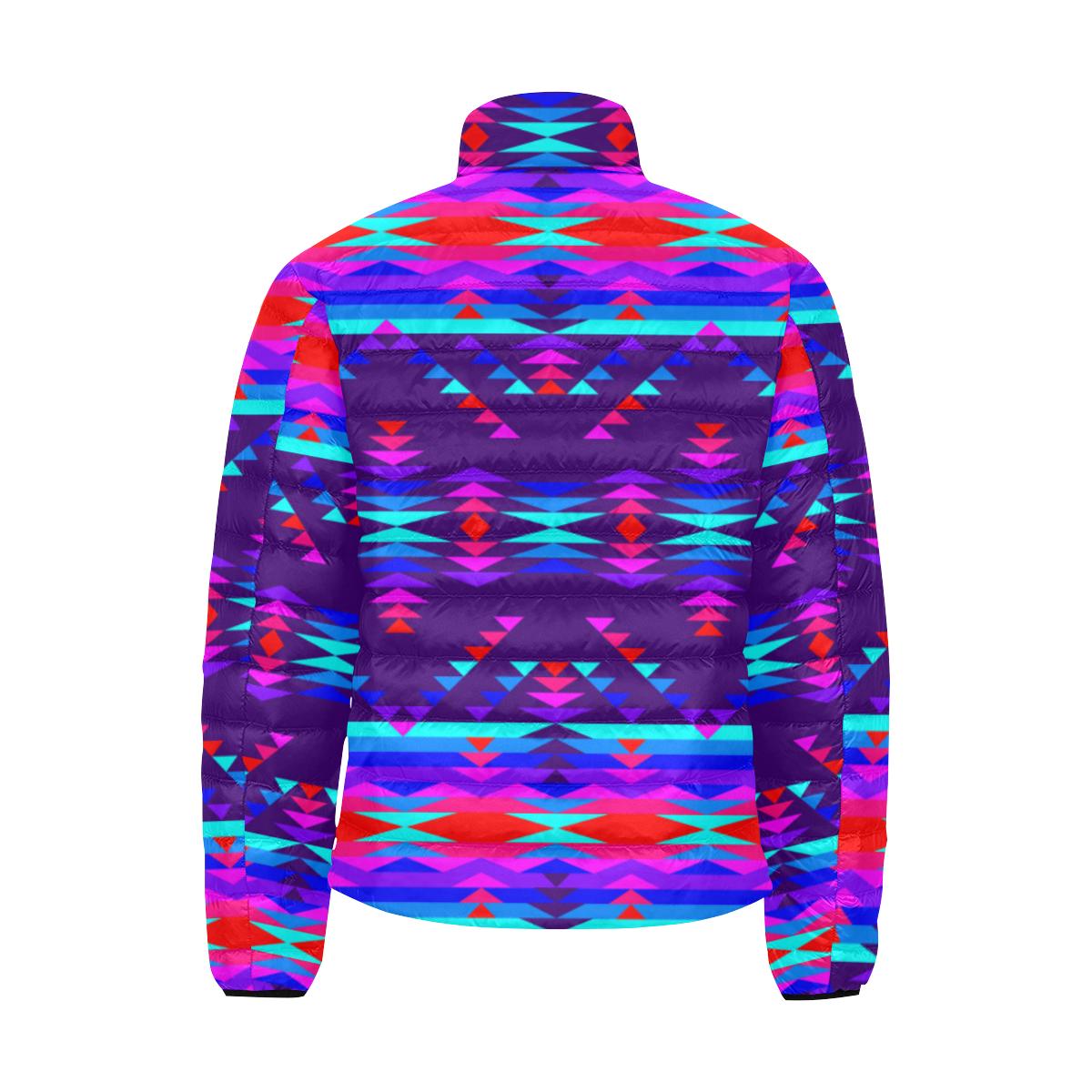 Vision of Peace Men's Stand Collar Padded Jacket (Model H41) Men's Stand Collar Padded Jacket (H41) e-joyer