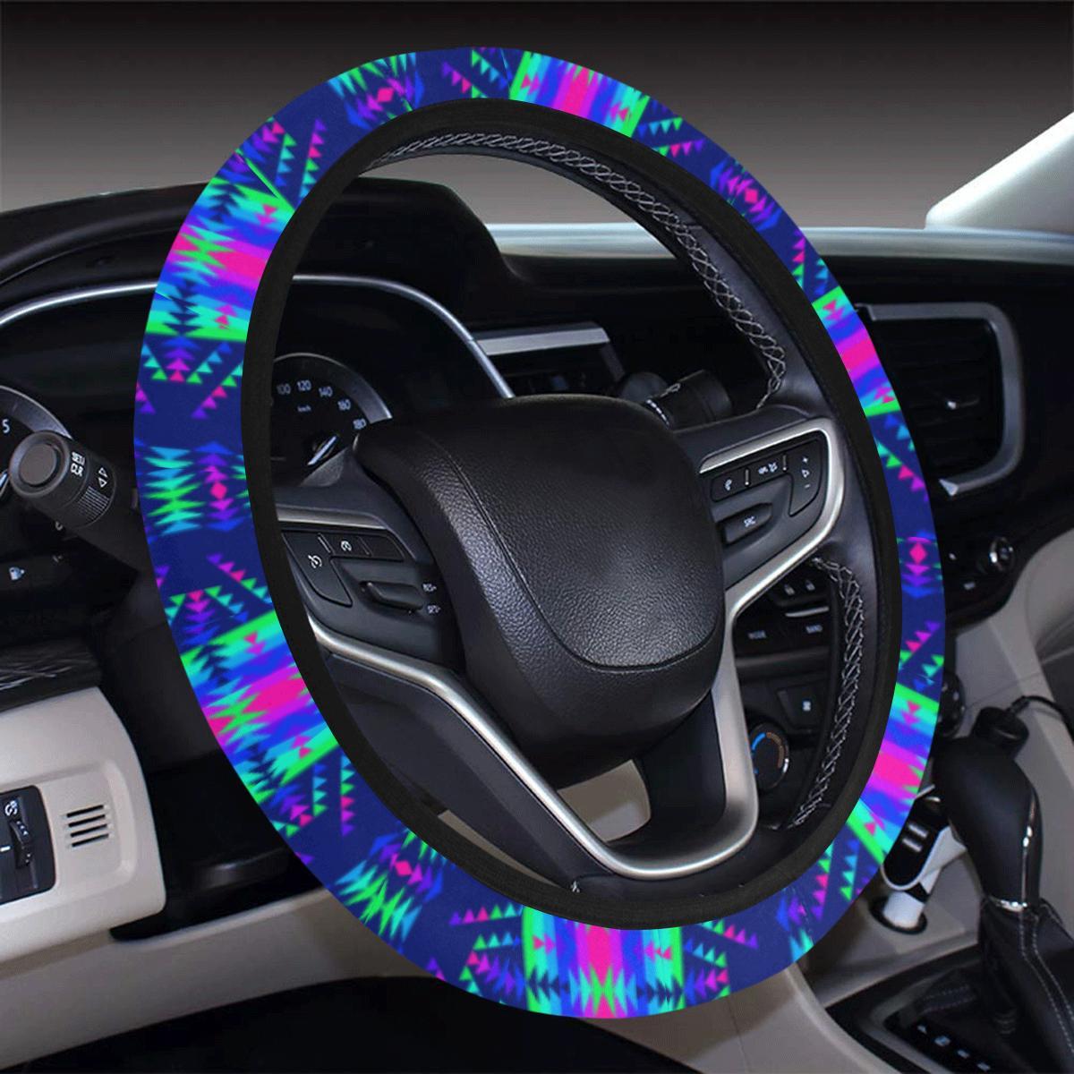 Visions of Peace Talks Steering Wheel Cover with Elastic Edge Steering Wheel Cover with Elastic Edge e-joyer