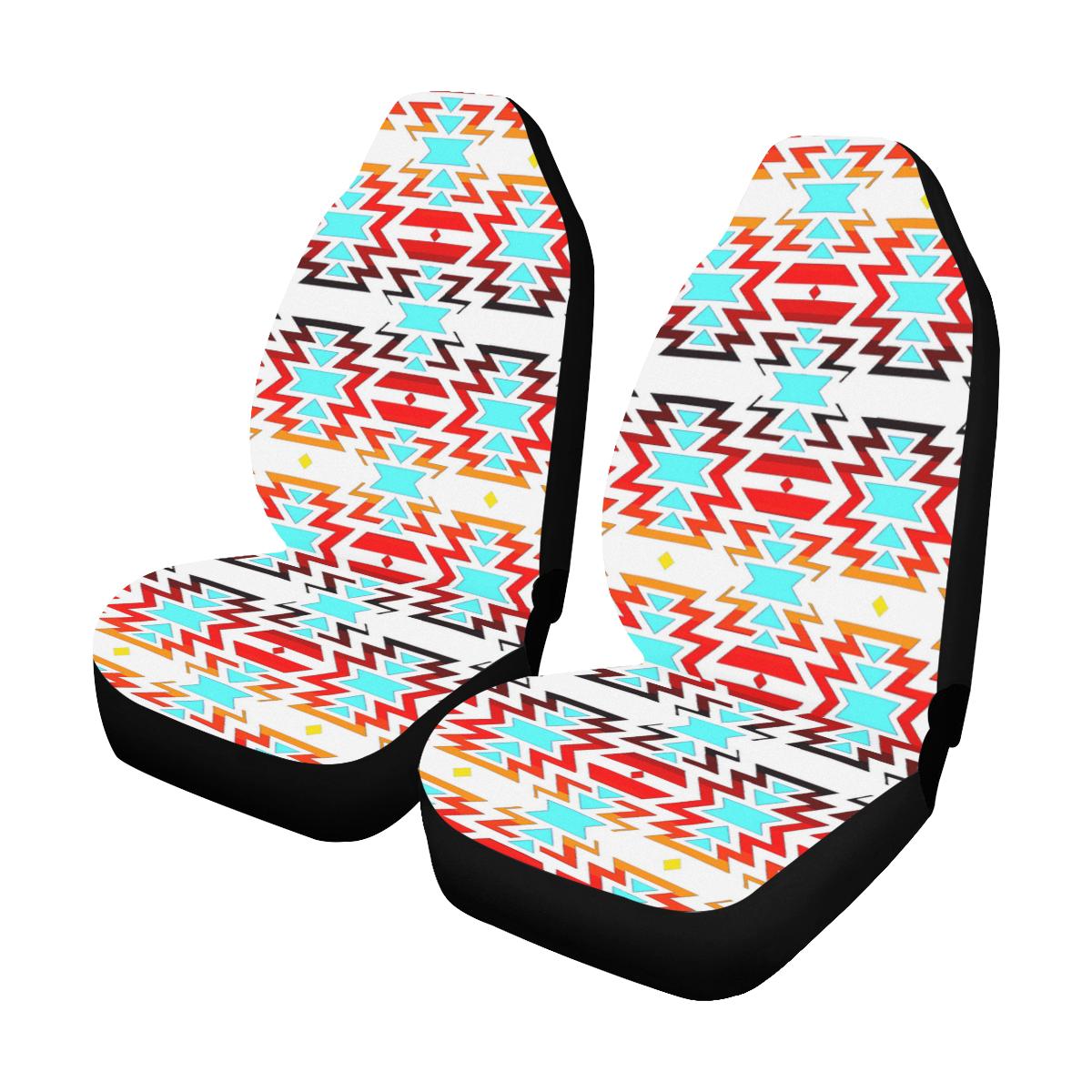 White Fire and Turquoise Car Seat Covers (Set of 2) Car Seat Covers e-joyer
