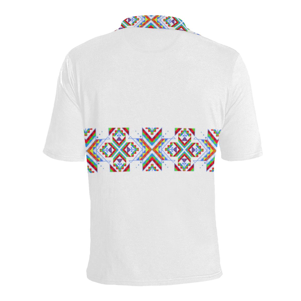 White on White Blanket Strip - I Men's All Over Print Polo Shirt (Model T55) Men's Polo Shirt (Model T55) e-joyer