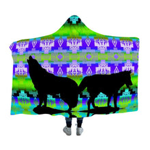Load image into Gallery viewer, Wolf Howling Spring Night Hooded Blanket 49 Dzine 

