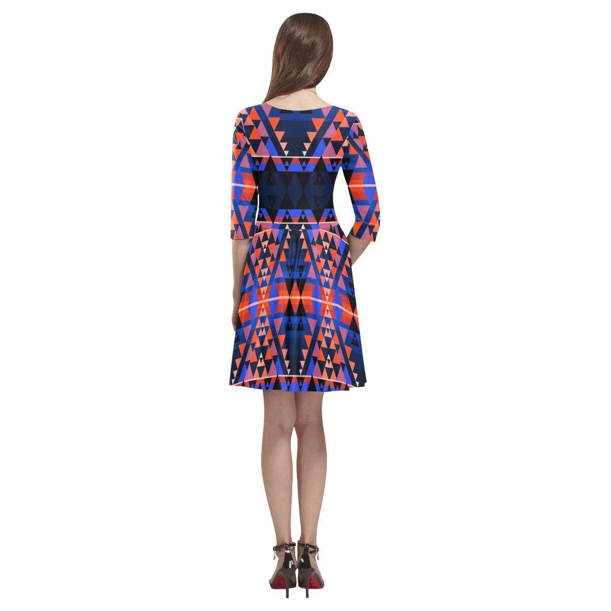 Writing on Stone Battle Tethys Half-Sleeve Skater Dress(Model D20) Tethys Half-Sleeve Skater Dress (D20) e-joyer