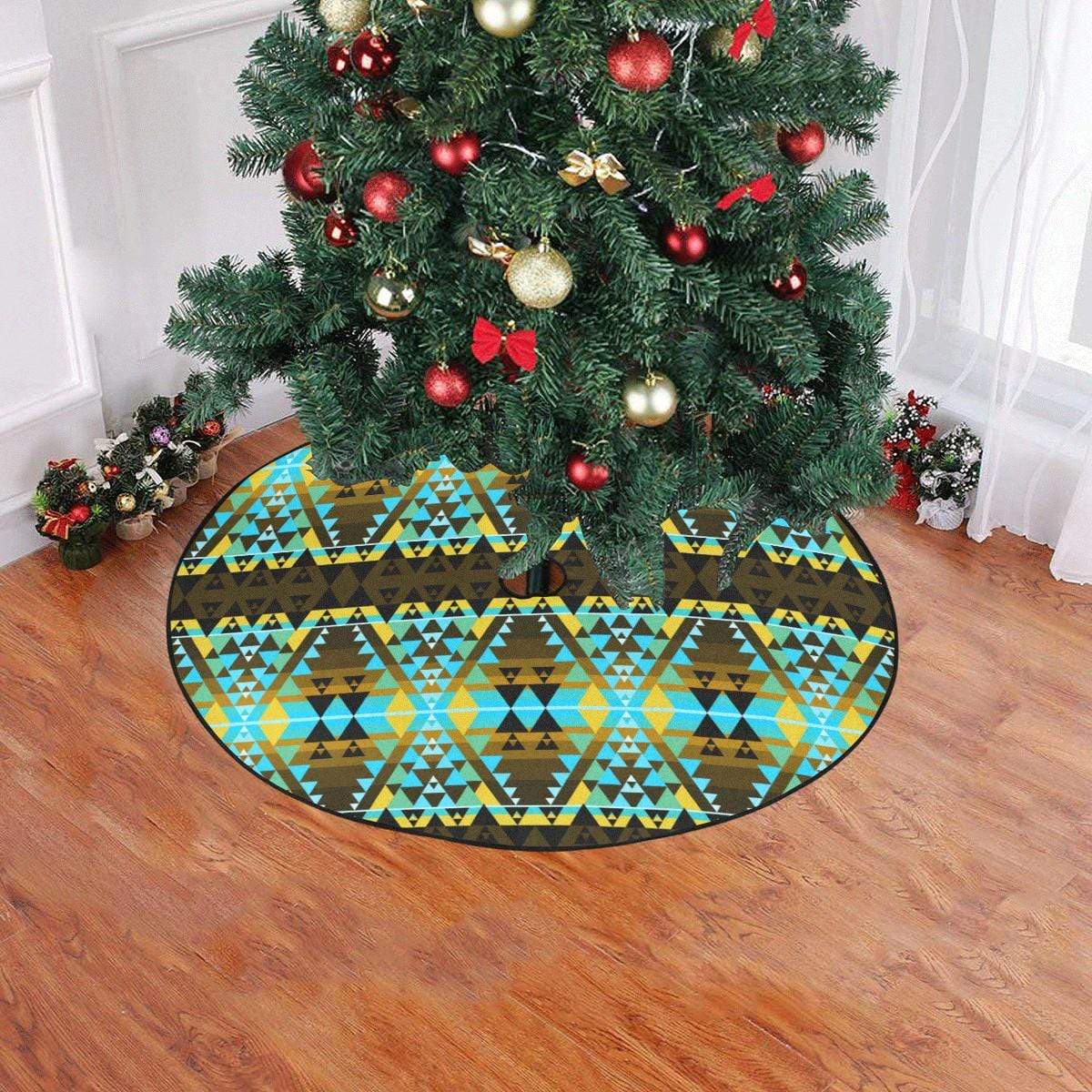 Writing on Stone Broken Lodge Christmas Tree Skirt 47" x 47" Christmas Tree Skirt e-joyer