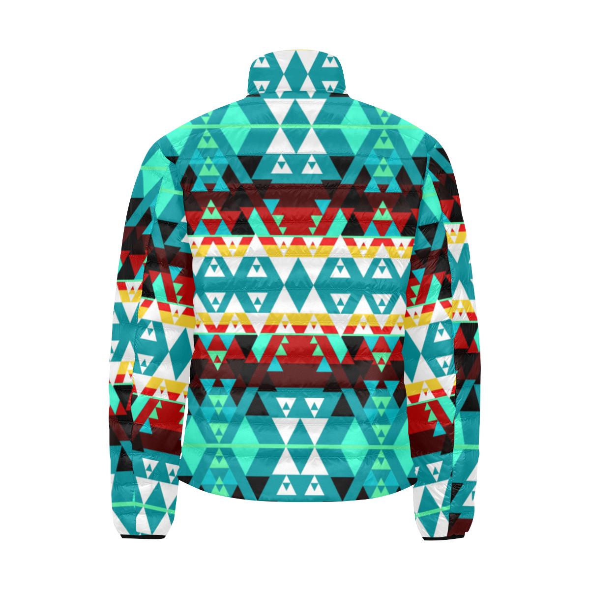 Writing on Stone Wheel Men's Stand Collar Padded Jacket (Model H41) Men's Stand Collar Padded Jacket (H41) e-joyer