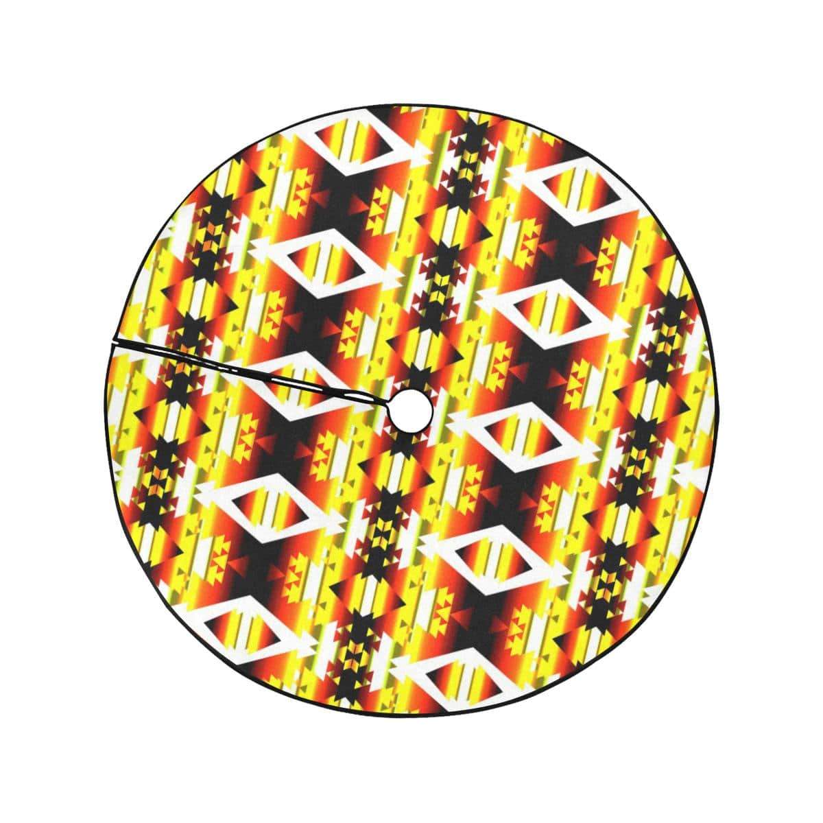Yellow Winter Camp Tree Skirt by 49 Dzine