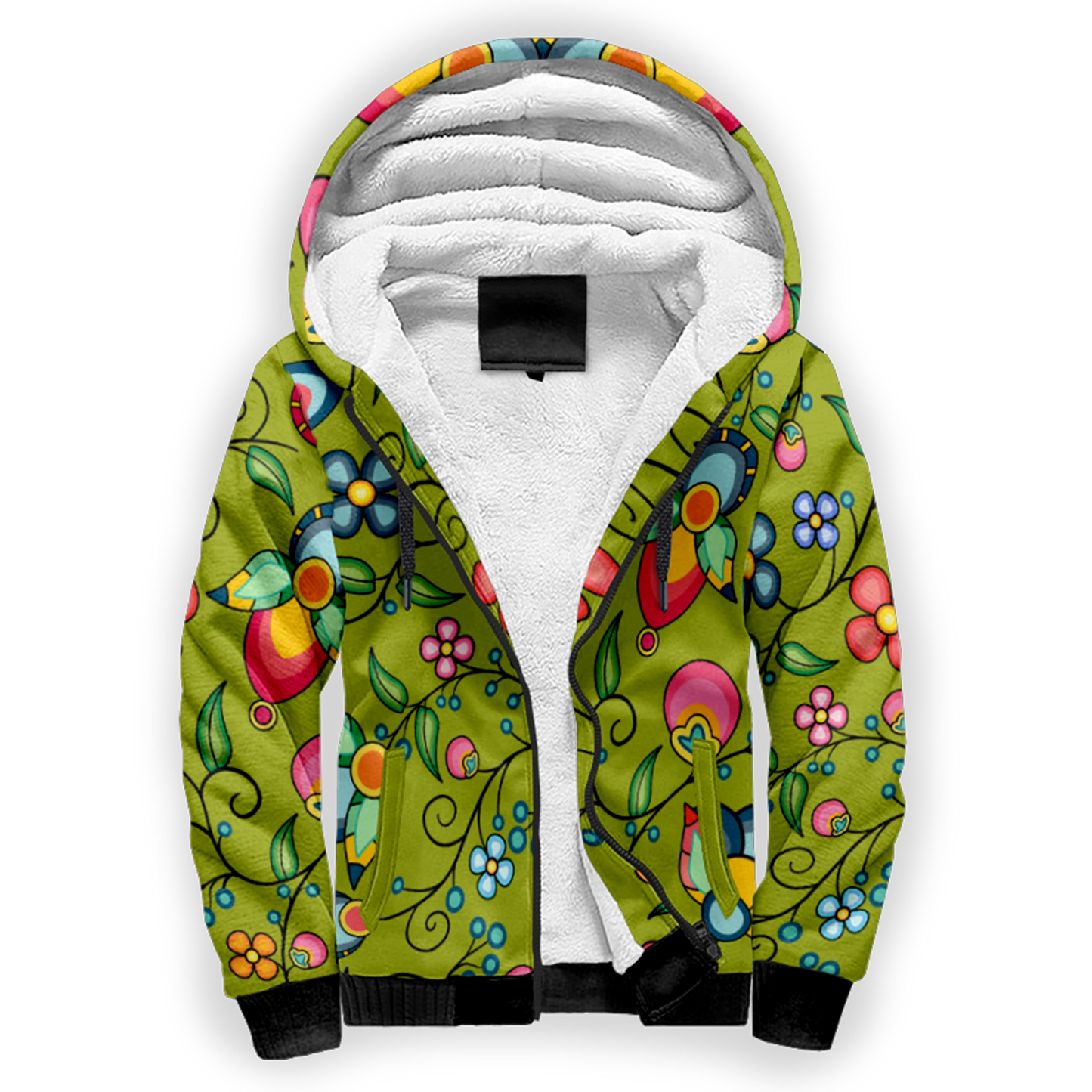 Floral Bounty Sweetgrass Sherpa Hoodie