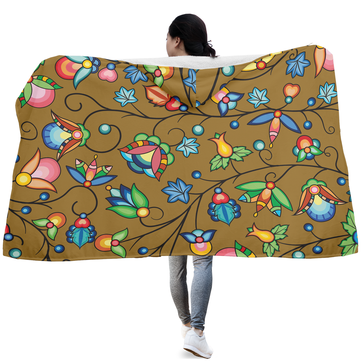 Prairie Plains Spirit Fall Leaves Hooded Blanket