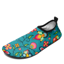 Load image into Gallery viewer, Floral Bounty Teal Sockamoccs
