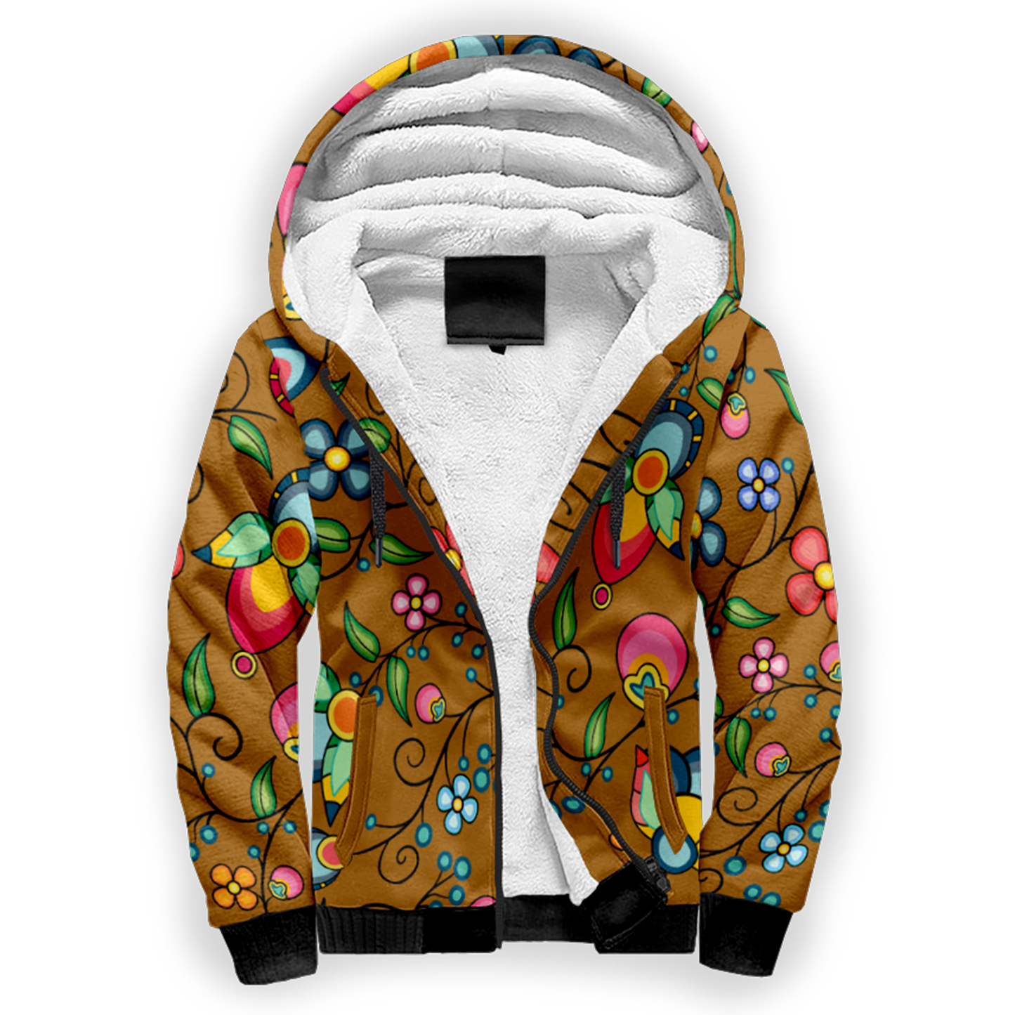 Floral Bounty Fall Leaves Sherpa Hoodie