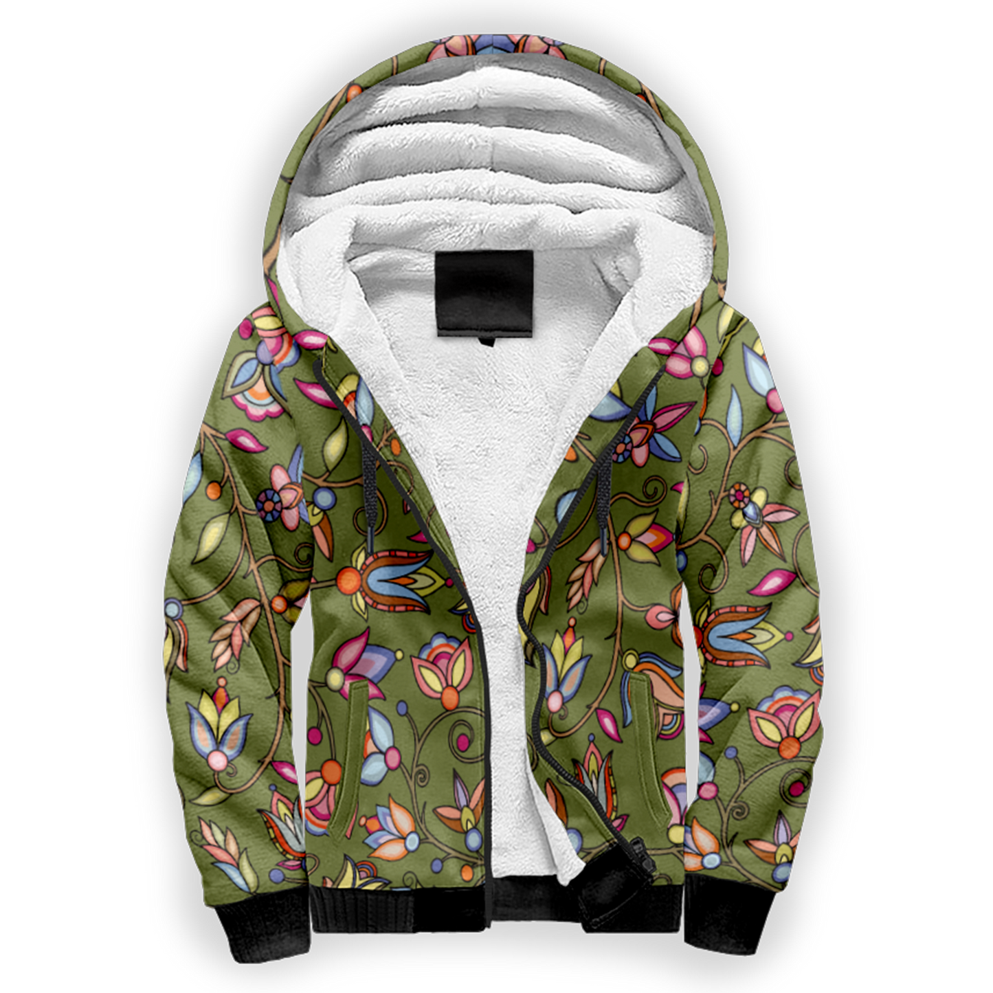 Buffalo Bloom Sage Sherpa Hoodie