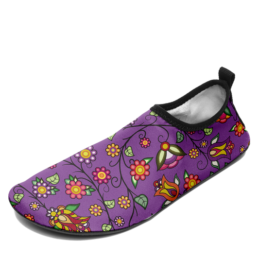 Heartbeat Petals Purple Kid's Sockamoccs Slip On Shoes