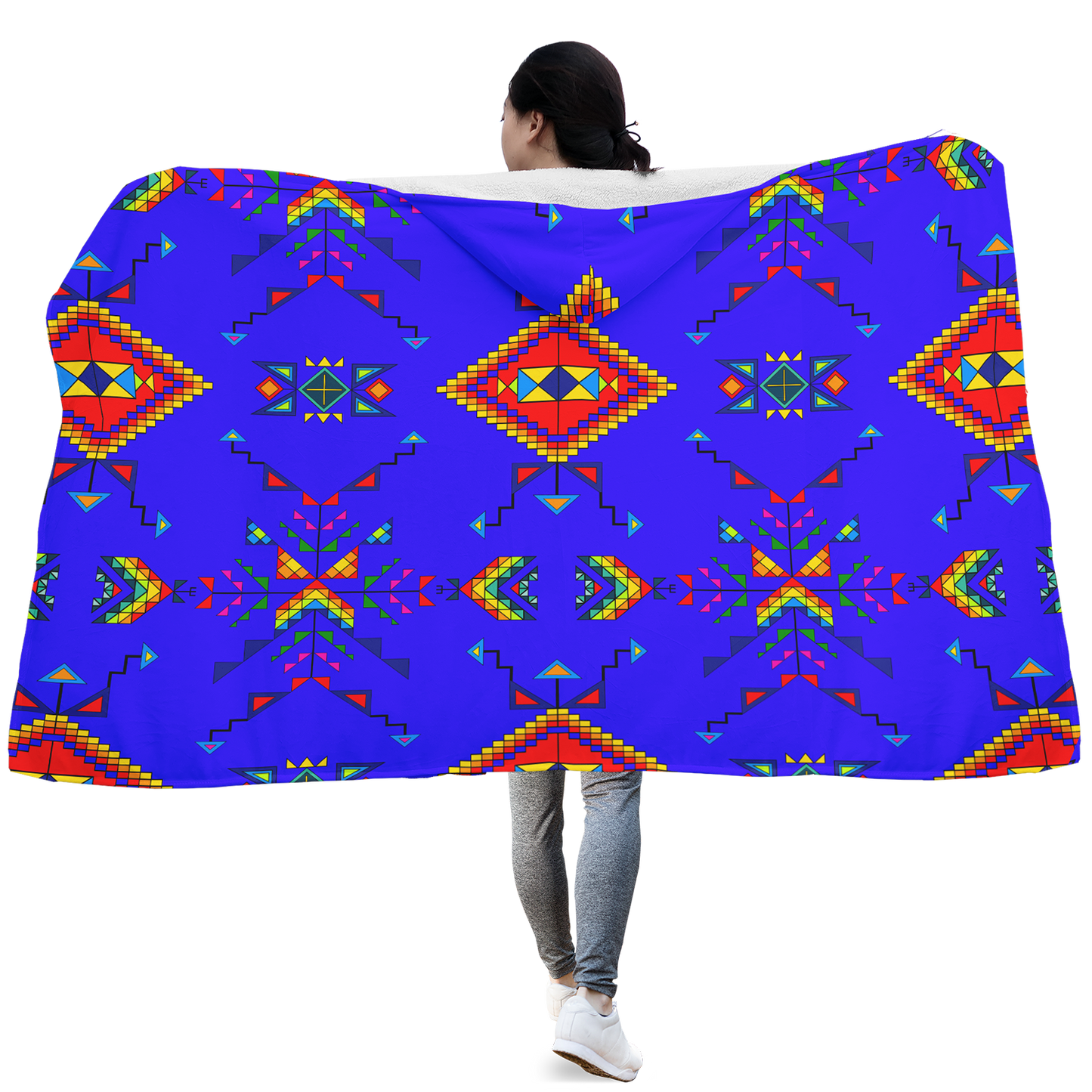 Buffalo Jump Blue Hooded Blanket