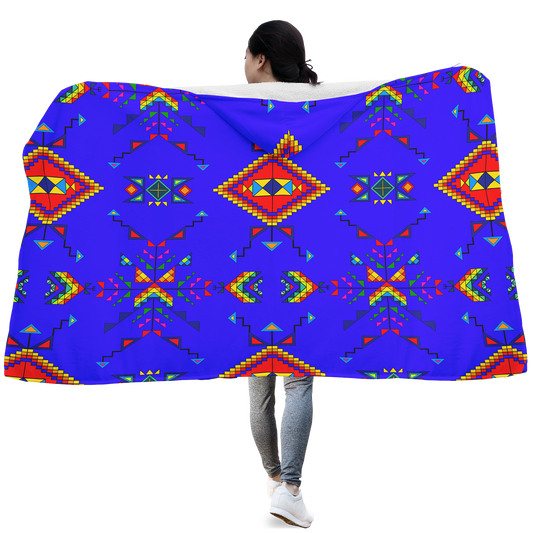 Buffalo Jump Blue Hooded Blanket