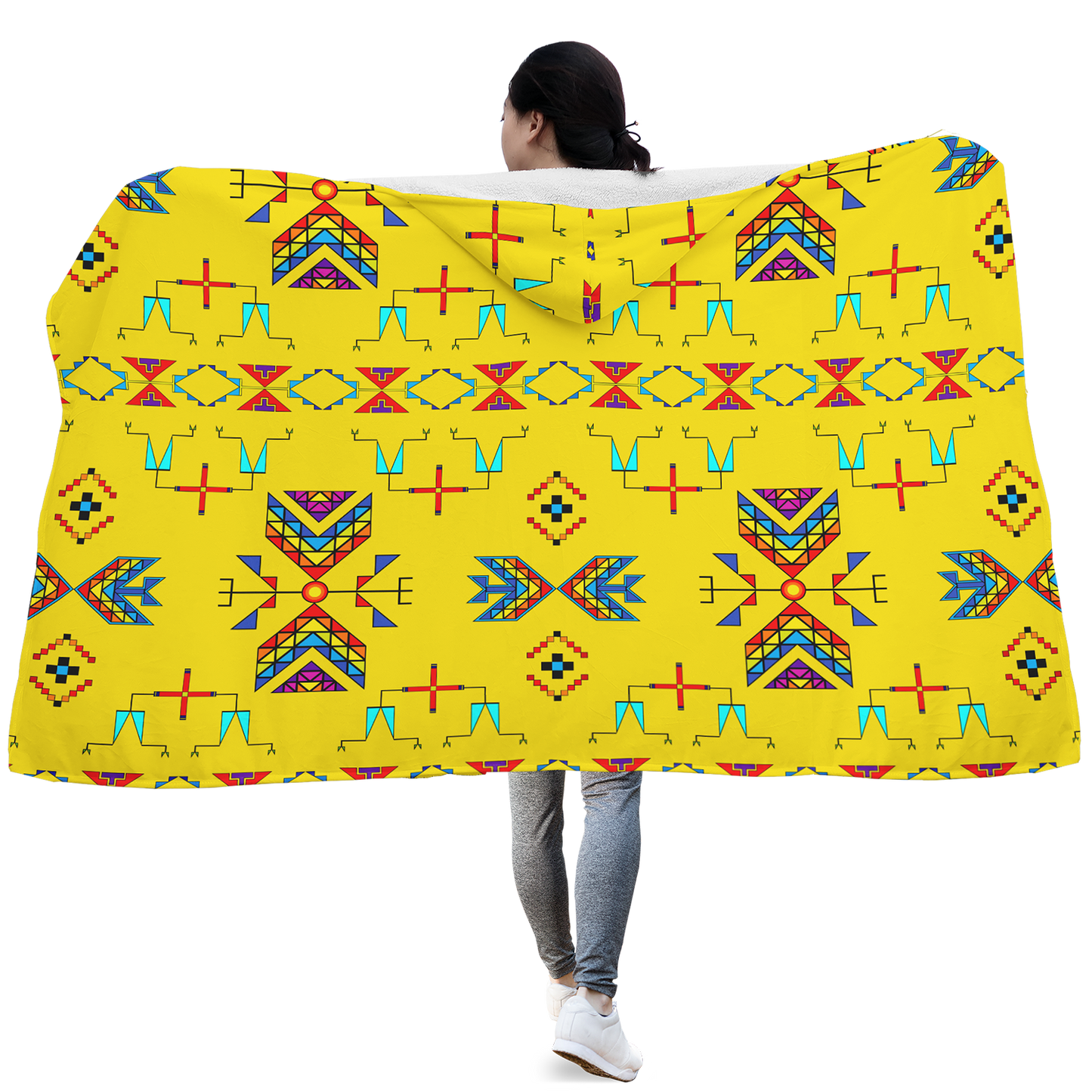 Rainbow Chief Rainbow Yellow Hooded Blanket