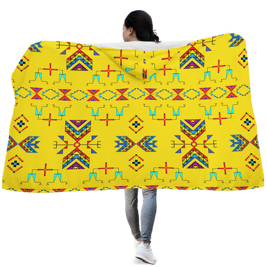 Rainbow Chief Rainbow Yellow Hooded Blanket