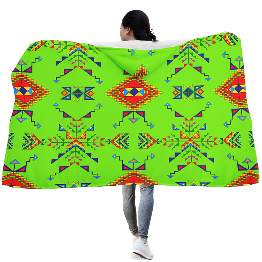 Buffalo Jump Neon Green Hooded Blanket