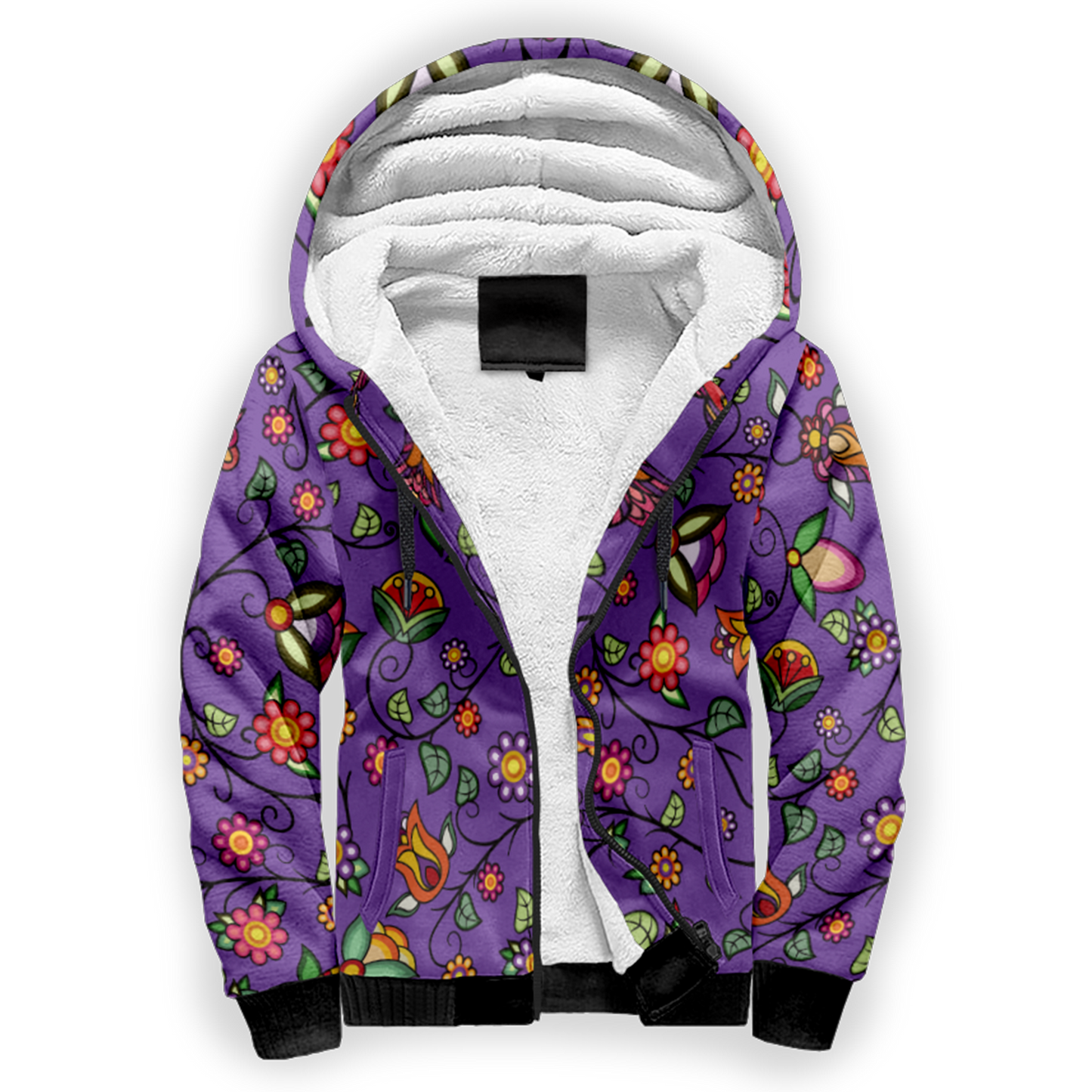 Heartbeat Petals Purple Sherpa Hoodie