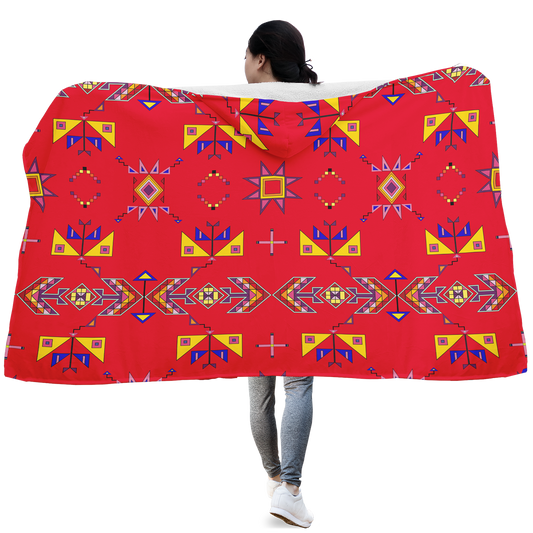 Scattered Generations Red Hooded Blanket