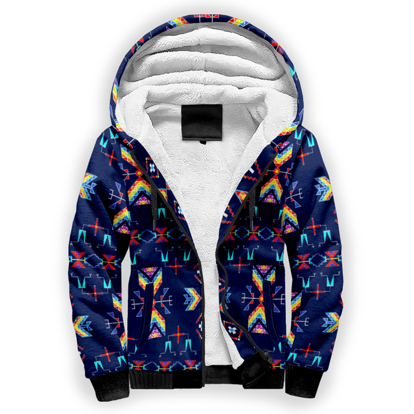 Rainy Chief Rainbow Night Lake Sherpa Hoodie