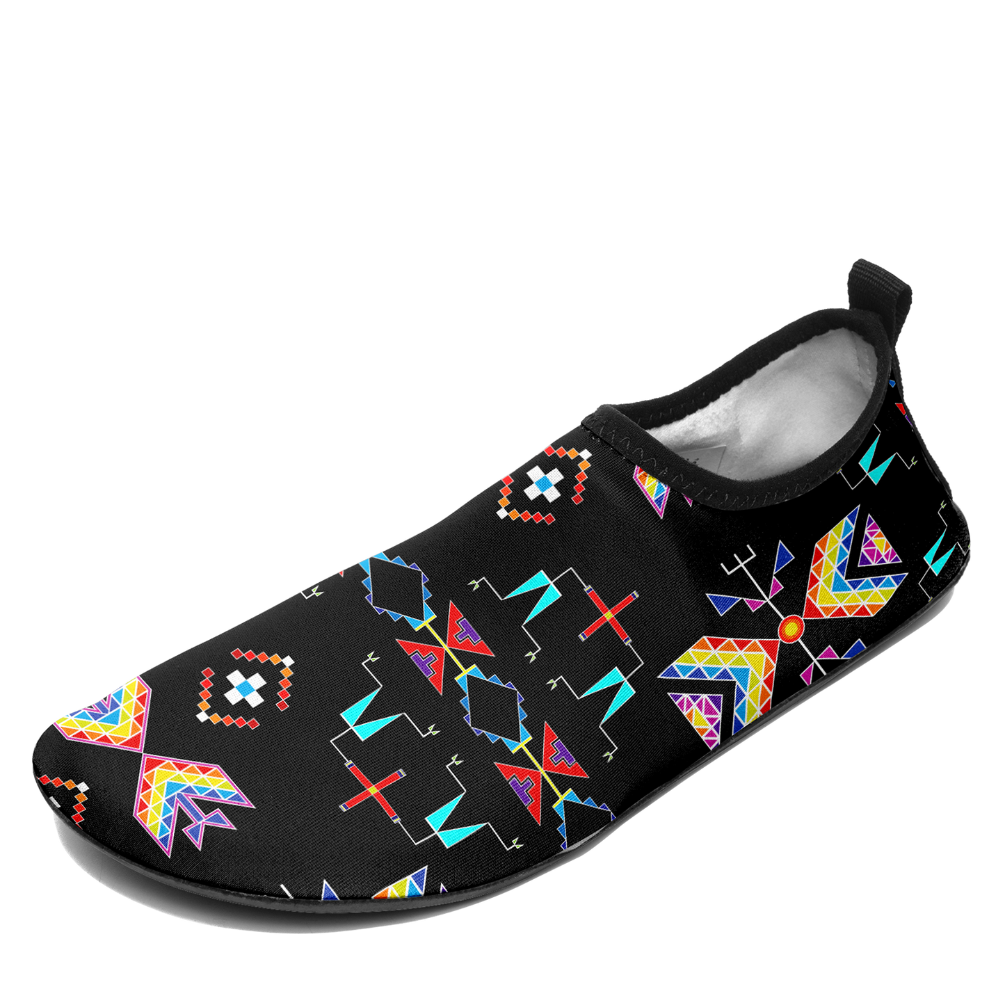 Rainy Chief Rainbow Black Kid's Sockamoccs Slip On Shoes