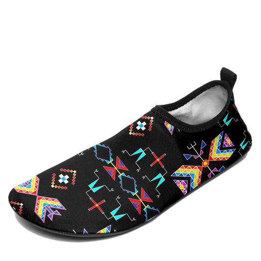 Rainy Chief Rainbow Black Kid's Sockamoccs Slip On Shoes