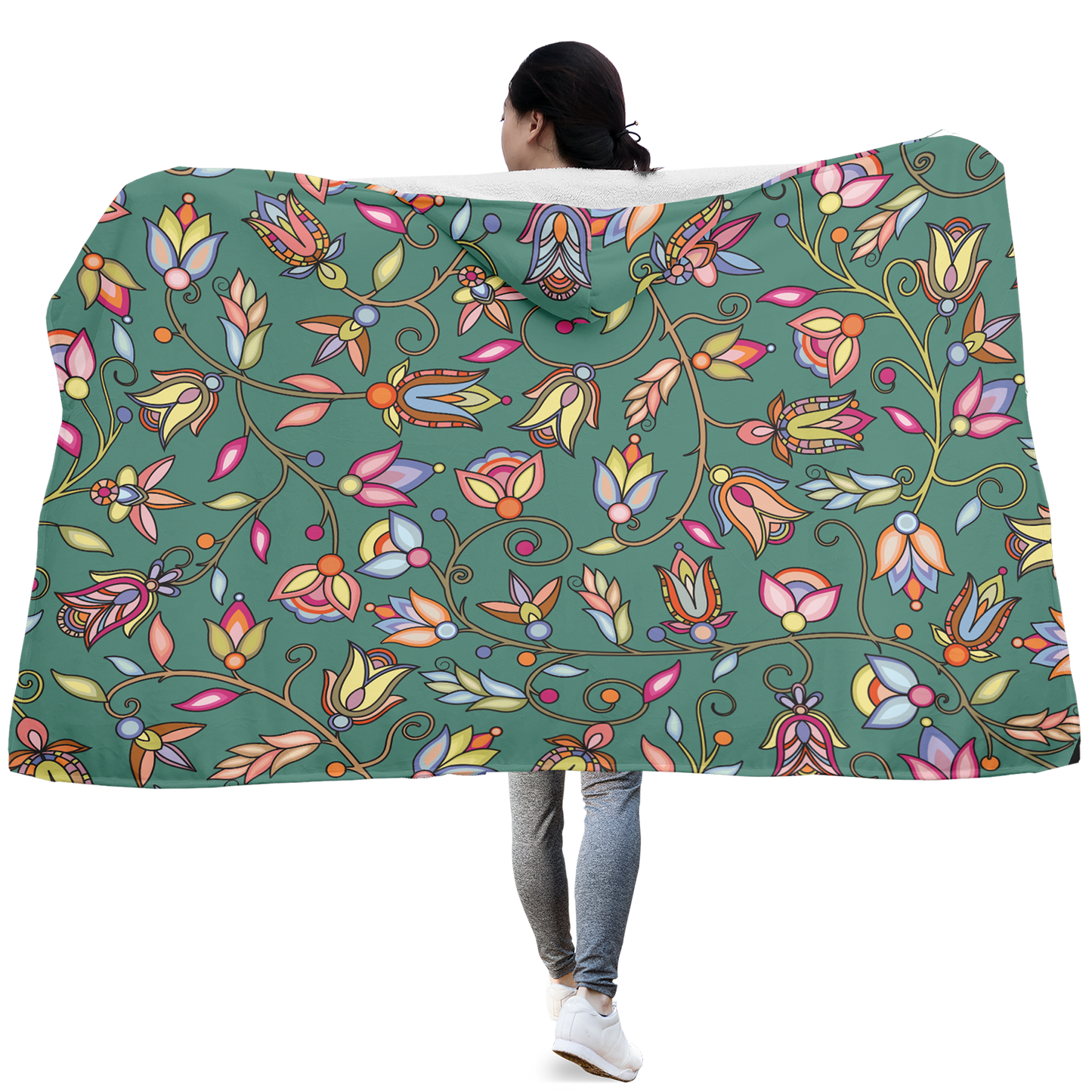 Buffalo Bloom Pond Reflection Hooded Blanket