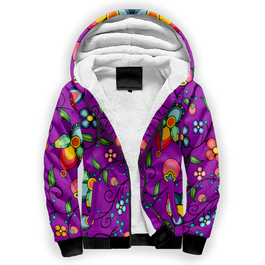 Floral Bounty Purple Sherpa Hoodie