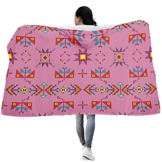 Scattered Generations Pink Hooded Blanket