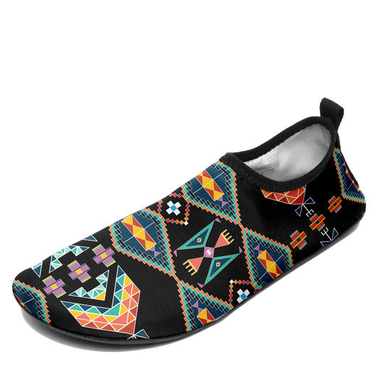 Travois Tipi Black Kid's Sockamoccs Slip On Shoes